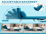 4-in-1 Faux Suede Chair Bed - Blue T3398P328337