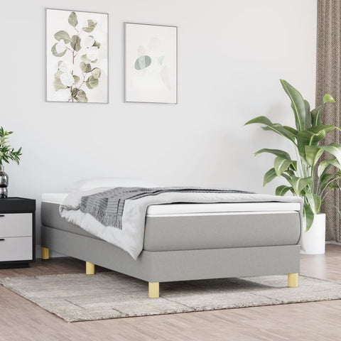 Box Spring Bed Frame Light Grey 90x200 cm Fabric 3120582