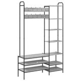 Coat Stand with Shoes Bench Grey Sonoma 120.5 x 34 x 190 cm 8012041