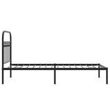 Metal Bed Frame without Mattress with Headboard Black 90x200cm 376593