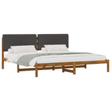 Bed Frame with Upholstered Headboard Natural and Dark Grey 3405050
