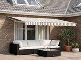Retractable Awning Light Grey and White 3.5 x 2 m 3425688