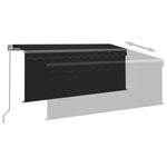 ZNTS Manual Retractable Awning with Blind&LED 3.5x2.5m Anthracite 3069404