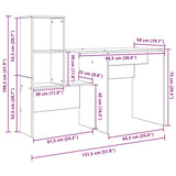 Desk with Shelf Black Oak 131.5 x 50 x 106.5 cm Engineered Wood 869299