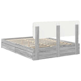 Storage Bed Grey Sonoma 150 x 200 cm Engineered Wood 3412267