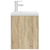 Bathroom Sink Cabinet with Built-in Basin and Faucet Sonoma Oak 3325013