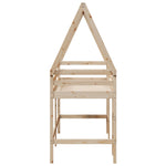 ZNTS Loft Bed with Ladder and Roof without Mattress 80x200 cm 3282112