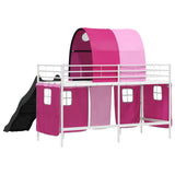 Kids'Loft Bed Frame White and Pink 90 x 190 cm Metal 42020866