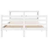 Bed Frame without Mattress White 140x190 cm Solid Wood Pine 3305819
