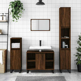 Bathroom Cabinet Brown Oak 80x33x60 cm Engineered Wood 831643