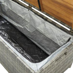 Garden Storage Bench 120 cm Poly Rattan Grey 46481