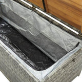 Garden Storage Bench 120 cm Poly Rattan Grey 46481
