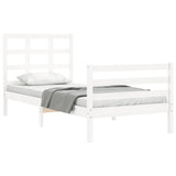 Bed Frame without Mattress White Small Single Solid Wood 3193947