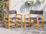 Folding Director Chairs 2 pcs Dark Grey Fabric 365838