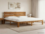Double Bed Frame with Headboard ROSTOCK Natural 200 x 200 cm 3405498