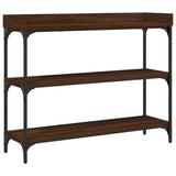 Console Table with Shelves Brown Oak 100x30x80 cm 837811