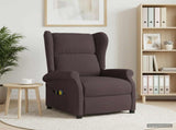 Wing Back Electric Massage Recliner Chair Dark Brown Fabric 3460295