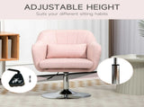 Swivel Linen Fabric Accent Chair for Living Room Contemporary Vanity Armchair with Adjustable Height T3398P342265