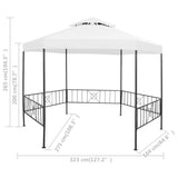 Garden Gazebo 323x275x265 cm White 180 g/m 312233
