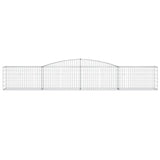 Arched Gabion Baskets 10 pcs 400x50x60/80 cm Galvanised Iron 3146978