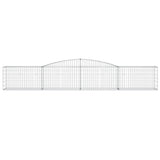 Arched Gabion Baskets 10 pcs 400x50x60/80 cm Galvanised Iron 3146978
