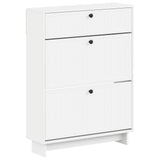 Shoe Cabinet EDE 78 x 24 x 103 cm Engineered Wood White 895995