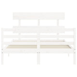 Bed Frame without Mattress White Small Double Solid Wood 3195062