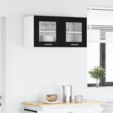 Hanging Cabinet Black Oak and White 80 x 31 x 40 cm 884228