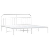 Bed Frame White Steel 200x200 cm Bed Frame Rectangular 353691
