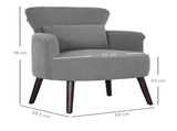 Corduroy Retro Accent Chair - Light Grey T3398P329511
