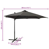 Cantilever Garden Parasol with Pole and LED Lights Anthracite 300 cm 312330