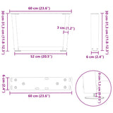 Coffee Table Legs V-Shape 2 pcs Black 60x cm Steel 4012612
