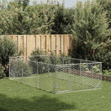 Outdoor Dog Kennel with Door 2x4x1 m Galvanised Steel 4105412
