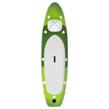 Inflatable Stand Up Paddle Board Set Green 300x76x10 cm 93383