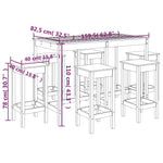7 Piece Garden Bar Set Solid Wood Pine 3154755