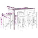 7 Piece Garden Bar Set Solid Wood Pine 3154755