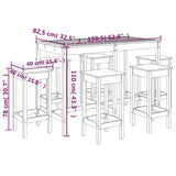 7 Piece Garden Bar Set Solid Wood Pine 3154755