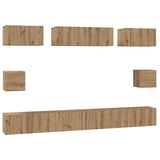 TV Cabinet Set Wall-mounted 8 pcs Artisan Oak Engineered Wood 3393296