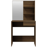 Dressing Table with Mirror Brown Oak 74.5x40x141 cm 820492