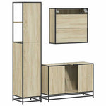 ZNTS 3 Piece Bathroom Furniture Set Sonoma Oak Engineered Wood 3301161