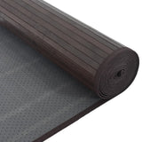 Rug Rectangular Dark Brown80x500 cm Bamboo 376929