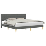 Bed Frame with Headboard Dark Grey 180 x 200 cm Fabric 42027825