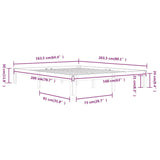 Bed Frame without Mattress Solid Wood Pine 160x200cm 810375