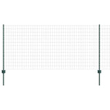 Fence with Posts Green 1 x 25 m Steel 3336012