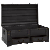 Storage Box Black Plywood Large Storage Box Rectangular 60797