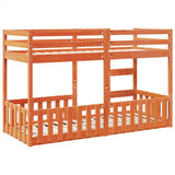 Bunk Bed Wax Brown 75x190 cm Solid Wood Pine 3308597