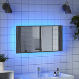 LED Bathroom Mirror Cabinet Grey Sonoma 90x12x45 cm Acrylic 834968