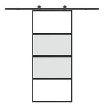 Sliding Door with Hardware Set 90x205 cm Tempered Glass&Aluminium 3332999