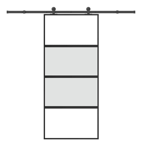 Sliding Door with Hardware Set 90x205 cm Tempered Glass&Aluminium 3332999