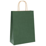 Paper Bags 250 pcs with Handles Green 26x12x35 cm 4101730